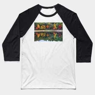 Walden Pond Fall Foliage Concord MA Reflection Baseball T-Shirt